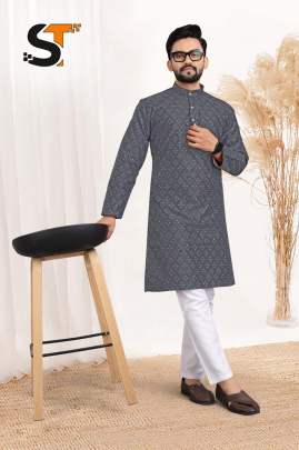 Alluring Mens Jacquard Silk Kurta Pyjama For Men 