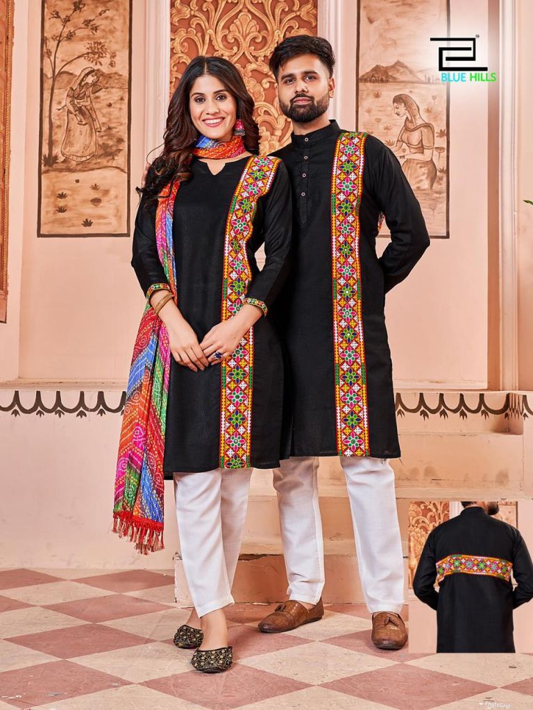 stylish-couple-nylon-kurtis-with-kurtas-combo