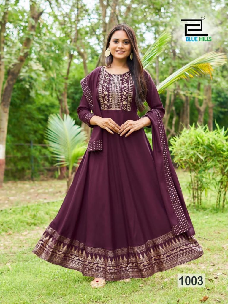 Chetra Women Gown Dupatta Set - Buy Chetra Women Gown Dupatta Set Online at  Best Prices in India | Flipkart.com
