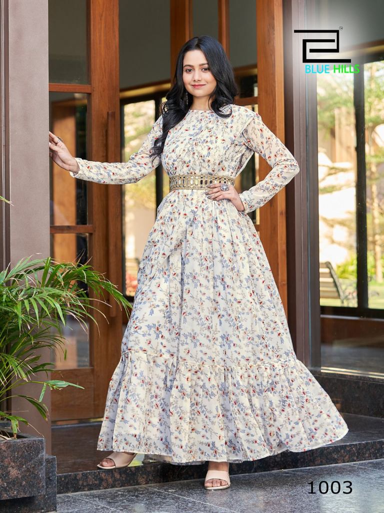 Amoha Trends C 2972 Colors Indo Western Style Frill Gown Partywear  Collection