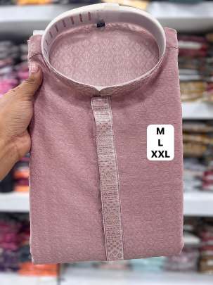 AMUSING DOUBLE PATTI NECK ROSE GOLD KURTA PYJAMA FOR MEN