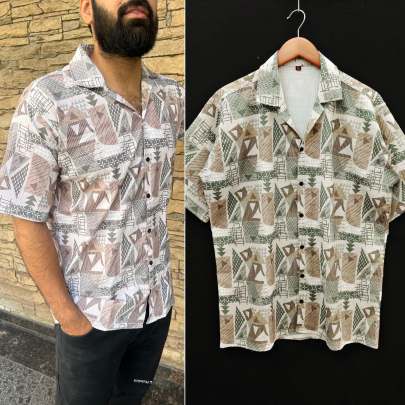 ASTOUNDING TEXTURED PRINTED SHIRT FOR MEN