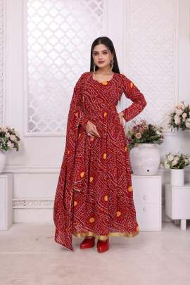 Bandhani Anarkali kurti