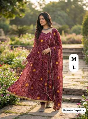 Bandhani Anarkali kurti
