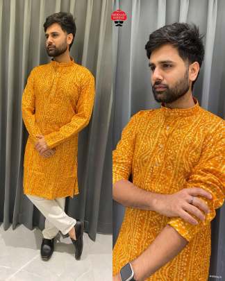 Bandhani Print Kurta for Men