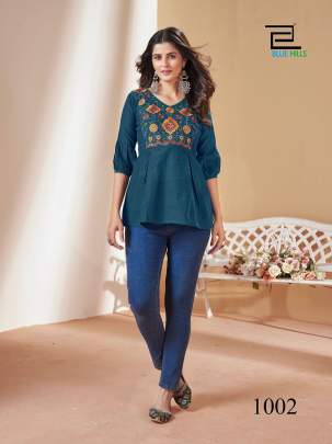 Cotton Short tops in heavy embroidery 