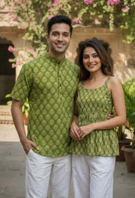 Couple Matching Summer Wear  Top + Kurta Combo