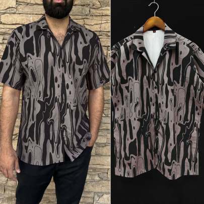 DIVINE POP CORN TEXTURED PRINTED SHIRT FOR MEN