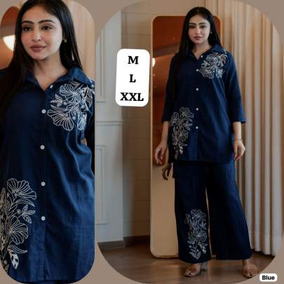 Elegant embroidered co-ord suit