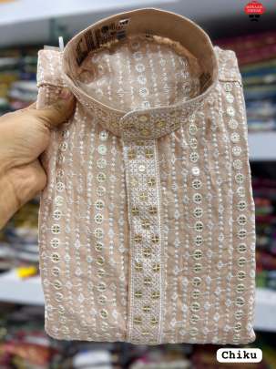 Embroidery and Sequins Work Men Kurta