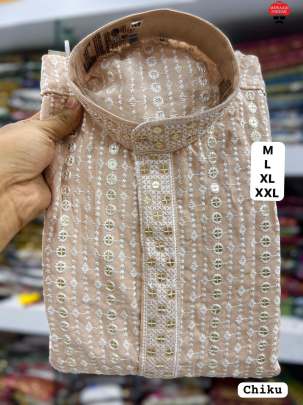 Embroidery and Sequins Work Men Kurta