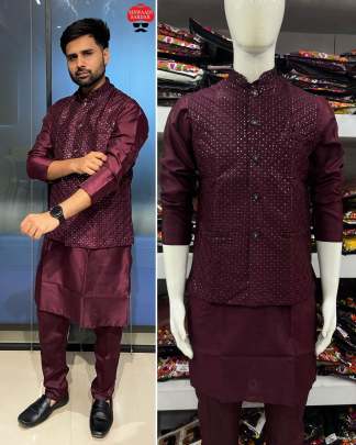Embroidered koti for men