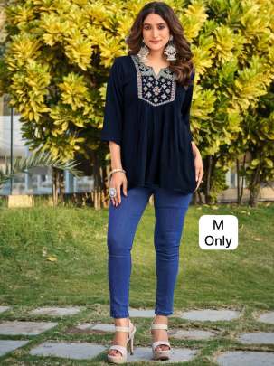 Embroidery work short tops  for office wear