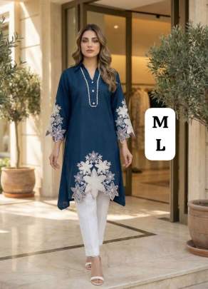 Flair A-Line Rayon Kurti Pant Set with Embroidery Cutwork | Designer Kurti Set Manufacturer Surat