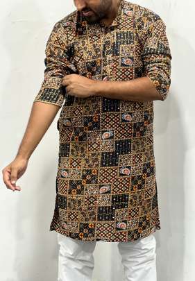 Foil print kurta for men