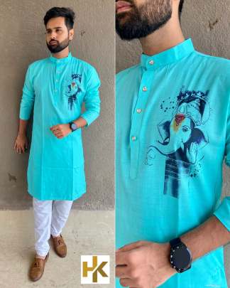 GANPATI SPECIAL - COTTON GANPATI PRINTED KURTA SET