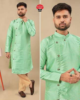 HEAVENLY SILK JACQUARD CROSS KURTA PYJAMA FOR MEN