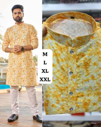 Haldi special printed rayon schiffli chikan work kurtas 
