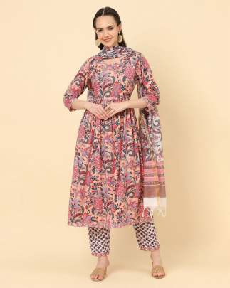 KIARA FESTIVAL - READYMADE HEAVY COTTON PRINTED TOP PANT DUPATTA SET