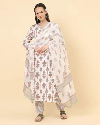 KIARA FESTIVAL - READYMADE HEAVY COTTON PRINTED TOP PANT DUPATTA SET