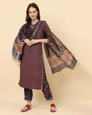 KIARA FESTIVAL - READYMADE HEAVY COTTON PRINTED TOP PANT DUPATTA SET