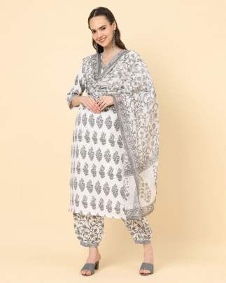 KIARA FESTIVAL - READYMADE HEAVY COTTON PRINTED TOP PANT DUPATTA SET