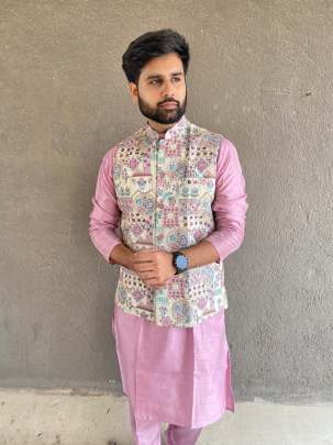 Kurta Pant Koti Set for Men