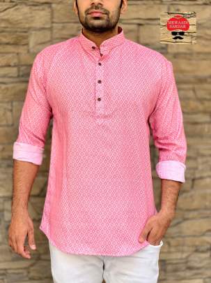 LEO - MENS COTTON SHORT KURTA BY MEWAADI SARDAR