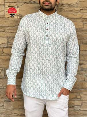 LEO - MENS COTTON SHORT KURTA BY MEWAADI SARDAR