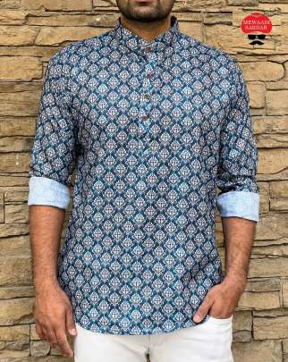 LEO - MENS COTTON SHORT KURTA BY MEWAADI SARDAR