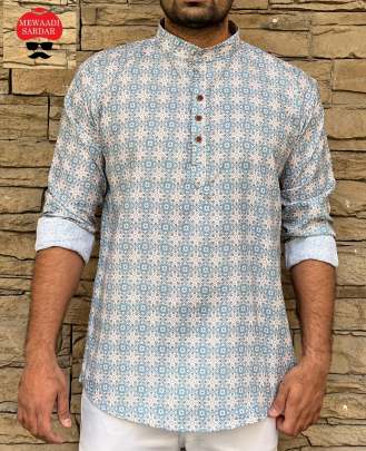 LEO - MENS COTTON SHORT KURTA BY MEWAADI SARDAR