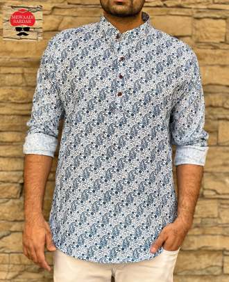 LEO - MENS COTTON SHORT KURTA BY MEWAADI SARDAR