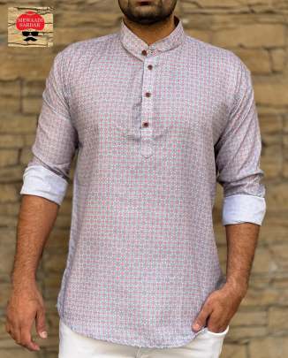 LEO - MENS COTTON SHORT KURTA BY MEWAADI SARDAR