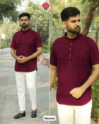 Lightweight Short Kurta with Lucknowi Work