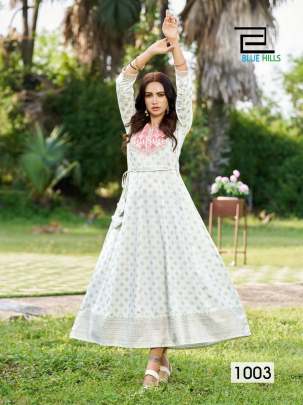 MAAHI - RAYON LONG ANARKALI GOWN WITH EMBROIDERY WORK