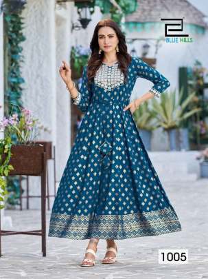 MAAHI - RAYON LONG ANARKALI GOWN WITH EMBROIDERY WORK