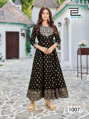 MAAHI - RAYON LONG ANARKALI GOWN WITH EMBROIDERY WORK