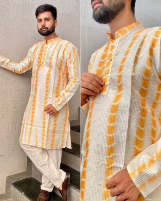 MANYAVAR-PURE BANGLORI SILK CROCHET WORK KURTA-PAJAMA SET