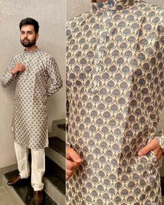 MANYAVAR-PURE BANGLORI SILK CROCHET WORK KURTA-PAJAMA SET