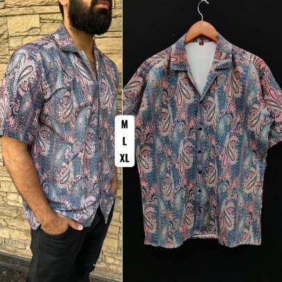 Oversize printed shirt men