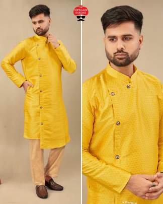 PLEASANT CROSS BUTTON KURTA PYJAMA FOR MEN