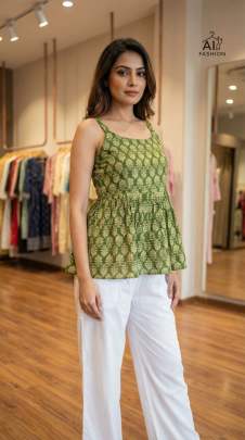 Printed cotton tops bulk supplier