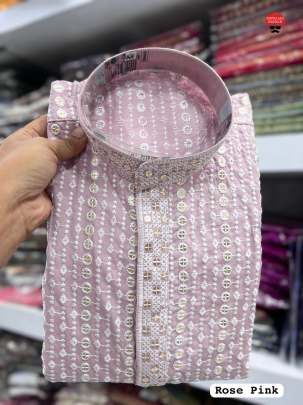 Embroidered Straight Men Kurta 