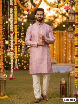 Rose Pink designer kurta set