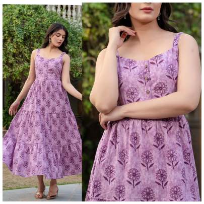 Ruffle Maxi dress cotton