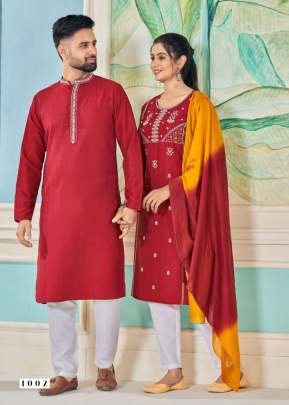 SOUL MATES FESTIVAL - PURE VISCOSE EMBROIDERED COUPLE COMBO SET