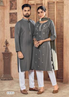 SOUL MATES FESTIVAL - PURE VISCOSE EMBROIDERED COUPLE COMBO SET