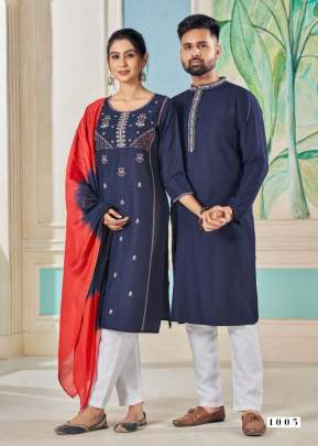 SOUL MATES FESTIVAL - PURE VISCOSE EMBROIDERED COUPLE COMBO SET