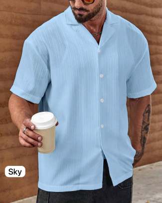 STUNNING MENS SOFT FABRIC SKY  SHIRT