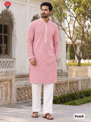 Schiffli Work Kurta with Pyjama